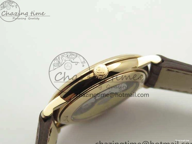 0328 Villeret 6651 RG ZF 1:1 Best Edition White Dial On Brown Leather Strap A Unique 8097